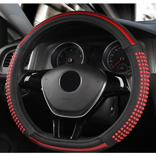ZHOUSHENGLEE Leather Car Steering Wheel Cover For Porsche All Models Cayman Macan Panamera Cayenne Boxster 718 car accessories
