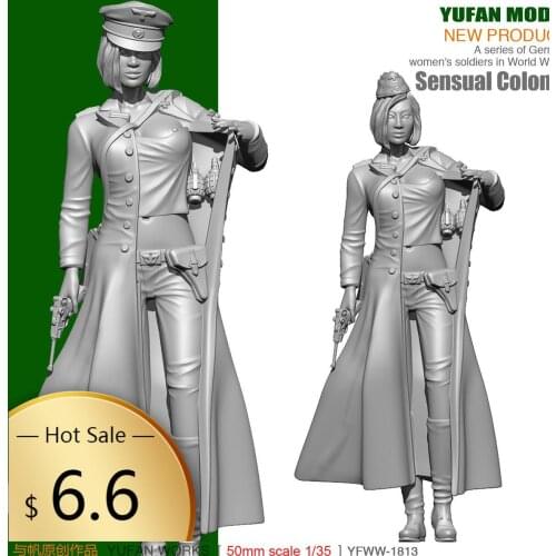 Yufan Model 1/35 Resin Figura German Sexy Women Officers Soldier Model YFWW35-1813