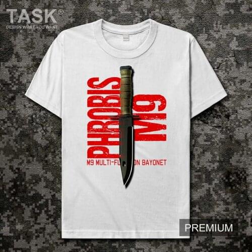 USA Military Bayonet M9 Short sleeve O-Neck t-shirt mens clothes sport half-sleeve printing tees casual sport streetwear summer