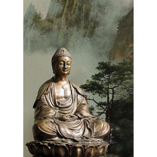 Religious Big Buddha DIY 11CT Embroidery Cross Stitch Kits Craft Needlework Set Cotton Thread Printed Canvas Dropshipping