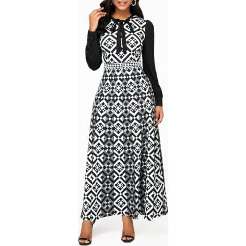 Long Sleeve Dress Women 2021 Summer Vintage Plaid Sexy Long Party vestido de mujer Casual Slim Ball Gown Plus Size Clothing 5XL