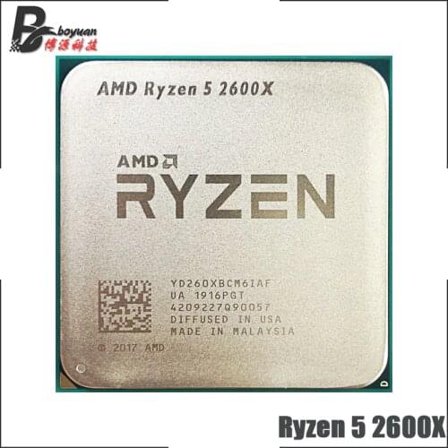 AMD Ryzen 5 2600X R5 2600X 3.6 GHz Six-Core Twelve-Thread 95W CPU Processor YD260XBCM6IAF Socket AM4