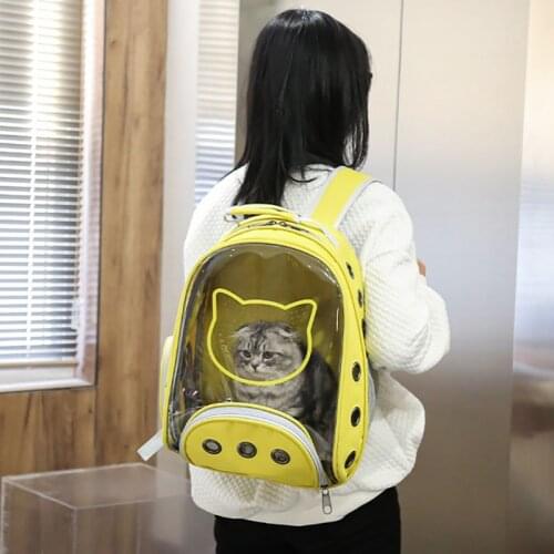 Double Shoulder Cat Bag Pet Supplies Pet 600D Oxford Fabric PC Transparent Plastic Pets Ventilation Kitty Go Out Dog Backpack