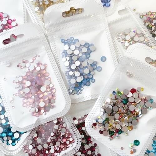Mixed Size ss4-ss20 Blue/Green/Pink/White Opal 3D Crystal Nails Art Rhinestone,Flatback Glass Nail art Decoration