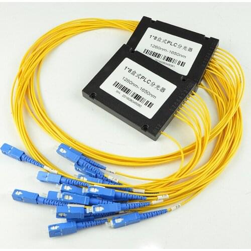 Optical Splitter 1x8 Box Type Plc Optical Fiber Splitter Pigtail Planar Waveguide Type Telecom Grade SC Free Shipping