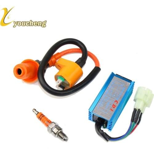 High Performance 6-pin AC Racing CDI Box Ignition Coil Ignition Plug GY6 50cc 125cc 139QMB 157QMJ Scooter Moped ATV GYBDHQTJ