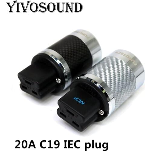 Yivosound HIFI carbon fiber copper plating rhodium 20A IEC c19 quality of the plug