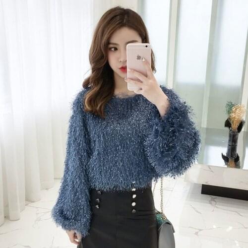 Blouse Women 2020 Autumn Crew Neck Long Sleeve Tassel Sweater Womens Top Blusas Ropa De Mujer