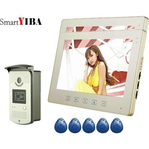SmartYIBA 10 Inch TFT Video Door Phone Doorbell Intercom Kit 1-camera 2-monitor Night Vision with IR Camera