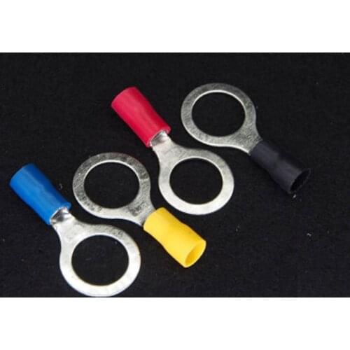 10PCS RV2-3.2/4/5/6/8/10/12 Ring Crimp Insulation Terminal Blue 22-16 AWG 1.5-2.5mm2 Insulated Ring Terminal Connector