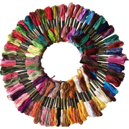 100Pcs Mix Colors DMC Cotton Thread Embroidery Thread Floss Sewing Skeins Craft Knitting Spiraea DIY Sewing Tools Accessories