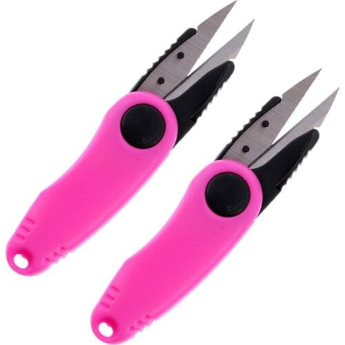 2 Pieces Fishing Scissors Cutter Foldable Snip Braid Line Thread Sewing Tool Fishing Tackle Boxes for Fishing