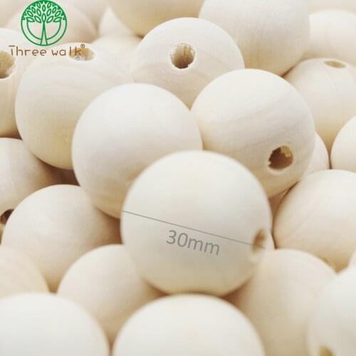 20pcs beads - Large Faceted Geometric Wood Beads 30mm DIY Jewelry Supply Wood Crafts