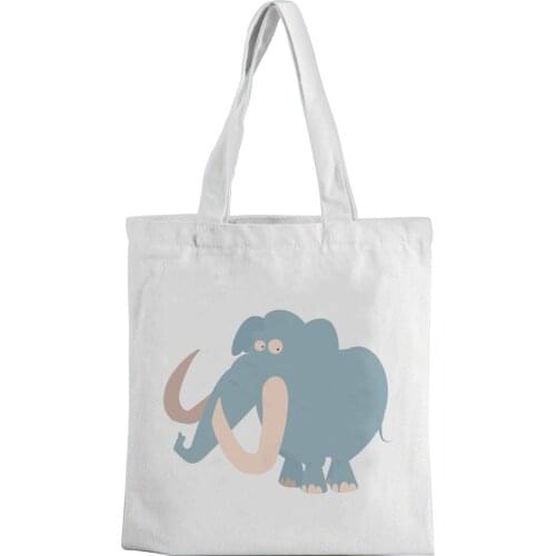 2021 Canvas Bag Cartoon Animal Picture Print CanvasBag Large Capacity New White Fashion Leisure Environment-friendly ShoppingBag