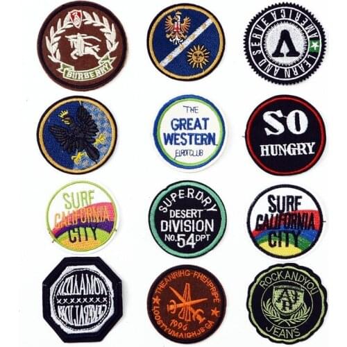 50pcs/Lot Embroidery Patches Letters Clothing Decoration Accessories Diy Iron Heat Transfer Applique Appliques for Clothing