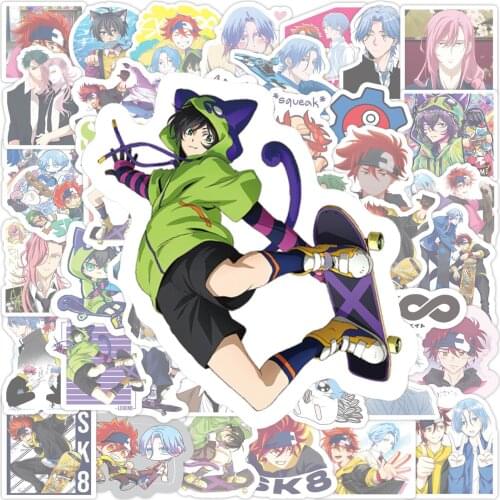50PCS SK8 the Infinity Anime Stickers DIY Travel Skateboard Suitcase Guitar Luggage Laptop Classic Toy Decals Sticker for Kid