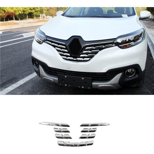 Car Accessories for Renault Kadjar 2015 2016 2017 ABS Chrome Front Grille Molding Strips Trim 7pcs