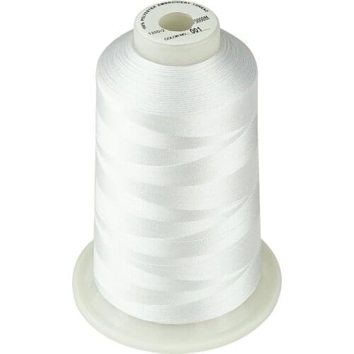 White and Black 5000 Meters Huge Spool polyester embroidery machine threads all sewing/embroidery machines