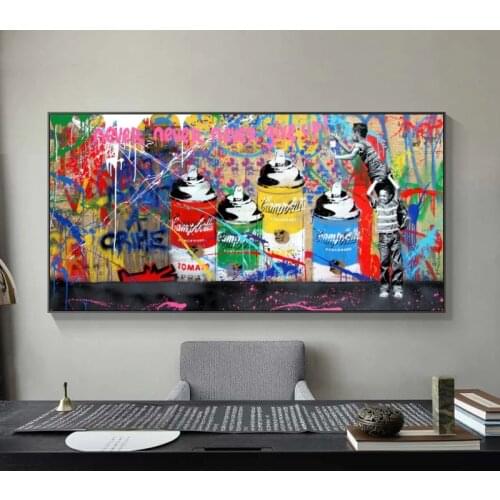 Banksy Art Never Give Up Canvas Paintings on The Wall Art Posters and Prints Graffiti Street Art Pictures for Modern Home Cuadro