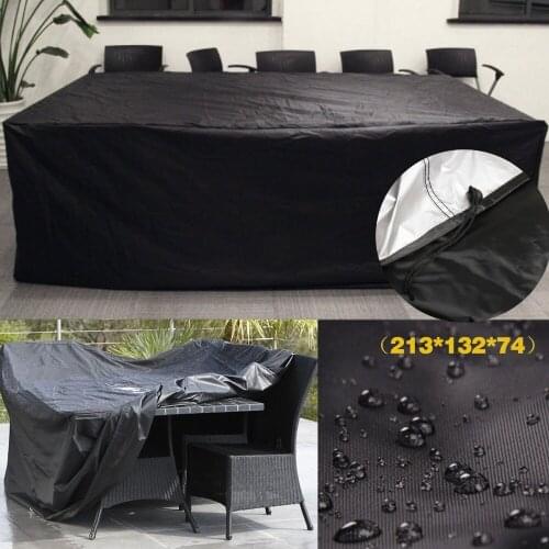 Black Waterproof Outdoor Patio Garden Furniture Covers Rain Snow Chair covers for Sofa Table Chair Dust Proof Cover 213*132*74cm