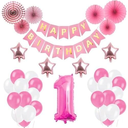 Paper Fan Decoration Baby Party Decorations Set Newborn Baby Boys Girls Birthday Party Baby Shower Party Childrens Day