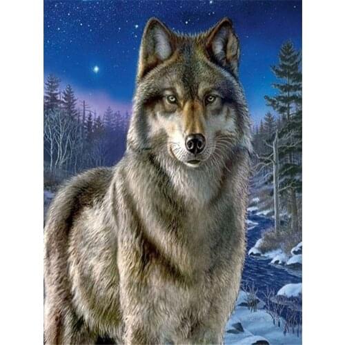 Wolf Animal Printed Canvas 11CT Cross Stitch DIY Embroidery Full Kit DMC Threads Hobby Sewing Knitting Handiwork Different