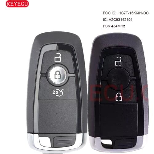 KEYECU Aftermarket Aftermarket Smart Remote Key Fob 2B/3B 434MHz for Ford Edge 2018 HS7T-15K601-DC A2C93142101