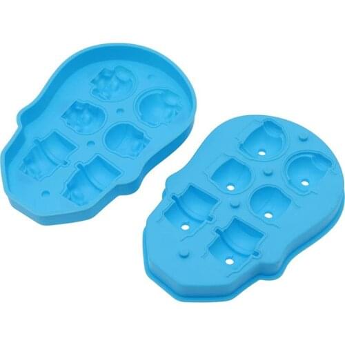 LBER 3D Skull Ice Square Ice Making Box 6 Skull Ice Squares Reusable Whisky Ice Hockey Ice Square Mold