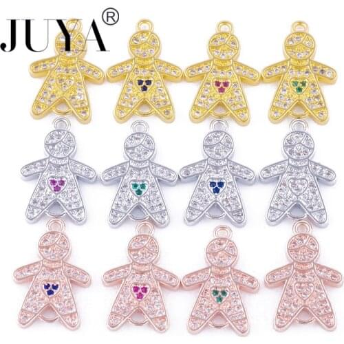 4 Pcs wholesale Copper Zirconia Rhinestone Lovely Kids Charms Boys Pendants Connectors For Jewelry Making Handmade DIY Craft
