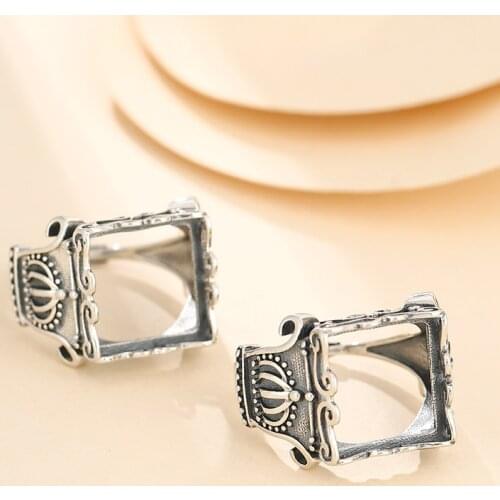 15*15mm 925 STERLING SILVER Semi Mount Bases Blanks base blank Pad men ring Setting jewelry findings (without stone) A5395