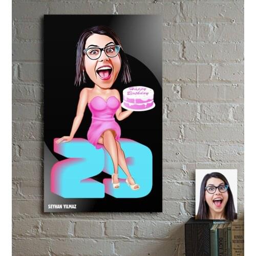 Personalized Women 'S Birthday Cartoon Wooden Table-2