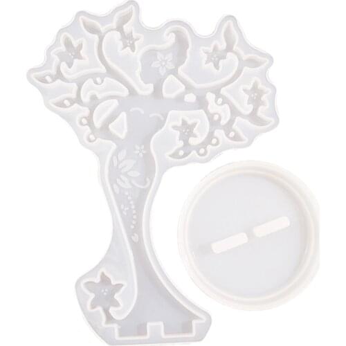 DIY Craft Jewelry Display Shelf Mold Pendant Earring Necklace Show Stand Rack Resina Silicone Mold For Epoxy Resin