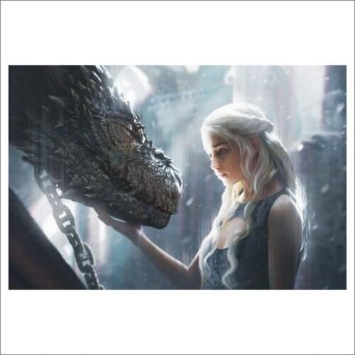 Full Diamond Embroidery 5D DIY Diamond Painting Cross Stitch Cartoon Girl Dragon Diamond Mosaic Mural Gift T058