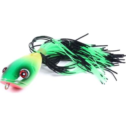 Fishing Lures Silicone Skirt Popper 4.6cm 11g Pike Wobblers for Fish Rattlin Hard Bait Artificial Fishing Tackle Lure Crankbait