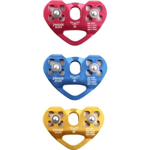 Rock Climbing Pulley Double-speed Steel Cable Pulley Outdoor Ice Climbing Accessories with Ball Bearing Survival Tool 30KN