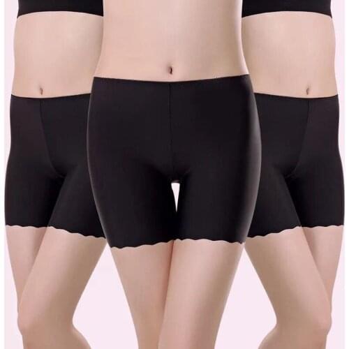Women Tight Shorts Modal Ice Silk Soft Safety Pants Black Seamless Safety Short Pants Under Skirt Anti Chafing Summer Cotton New