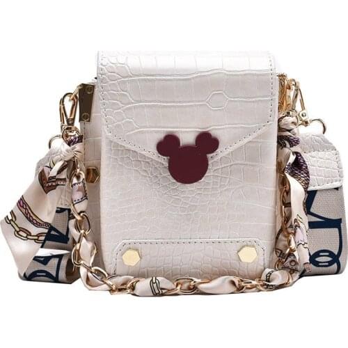 Disney cartoon PU Mickey mouse shoulder bag cartoon Minnie messenger bag chain handbag