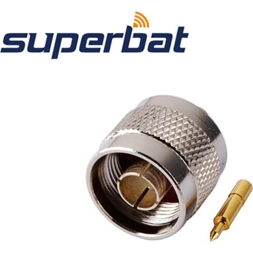 Superbat 10pcs N Solder Plug Male Connector Solder for Semi Rigid .141" cable ,RG402