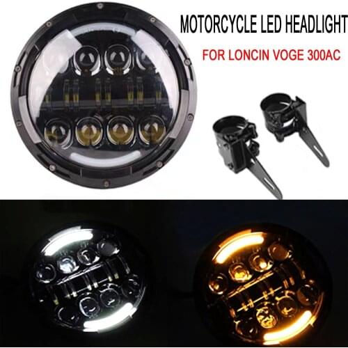 Motorcycle LED Headlights Projector For Loncin Voge 300AC 300 ACMoto Lights Assembly