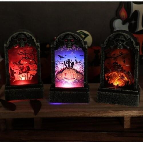 Halloween LED light Decor Ghost Festival Bar Pumpkin Witch Ornaments Broom Haunted House Decoration Props Halloween Party Decor