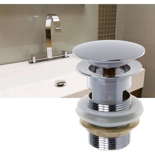 Bathroom Sink Drain Stopper Sink Tap Push Button Pop up Waste Plug Slotted Drain
