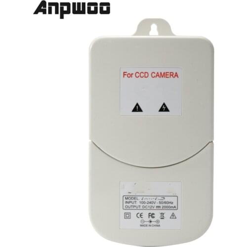 ANPWOO AC100-240V Professional waterproof surveillance camera power supply DC12V 2000mA ourdoor camera power adapter