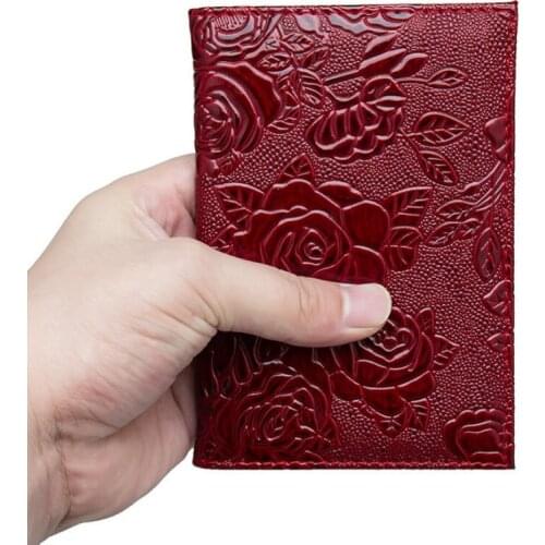 Womens Floral Passport Holder Premium Leather Russian Passport Cover Flower Passport Wallet Passport Bag Bank Card Holder