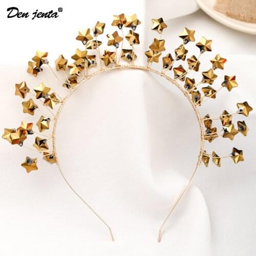 Bride Crown Stars Headband For Women Jewelry Wedding Hair Accessories Birthday Crowns And Tiaras Princess Headdress