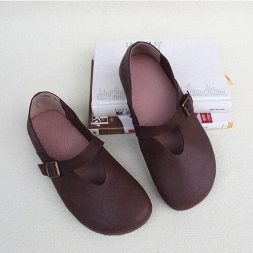 Women Shoes Slip on Ballerina Woman shoe 100% Genuine Leather Ladies Flat Shoes Comfortable Female Footwear Big Size