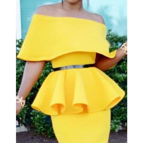 Sexy Off Shoulder Ruffle Midi Dress 2021 New Women Sexy Slim Pencil Bodycon Mermaid Party Dress White Black Pink Dress Vestidos