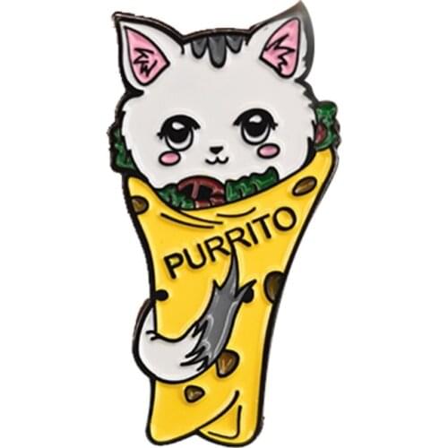 Purrito badge pin for delicious candy adventures Warm, cosy and adorably