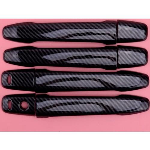 1Set Car Exterior Door Handle Cover Trim Carbon Fiber Style ABS Fit For Mitsubishi Outlander Sport Lancer