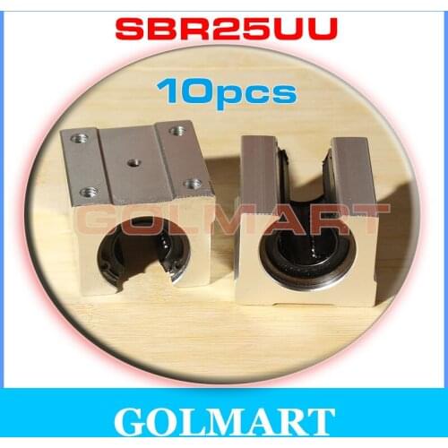 10pcs linear slide bearing SBR25UU housing pillow block Linearlager Linearwagen Linearschlitten Kugellager for 25mm shaft rail