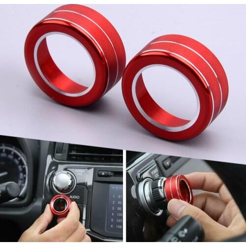 2x Red Aluminum Audio Switch Button Knob Cover Trim fit for Toyota 4Runner 2010 2011 2012 2013 2014 2015 2016 2017 2018 2019